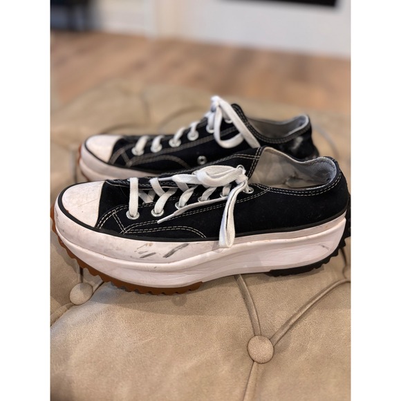Converse Run Star Hike Low Top Black White Platform Sneakers 168816C Womens 9 - Picture 3 of 7